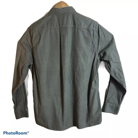 ROWM Mens Medium Long Sleeve Lightweight Corduroy Shirt Olive Green - Picture 3 of 5